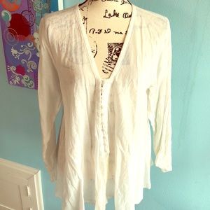 Cotton gauze button tunic size